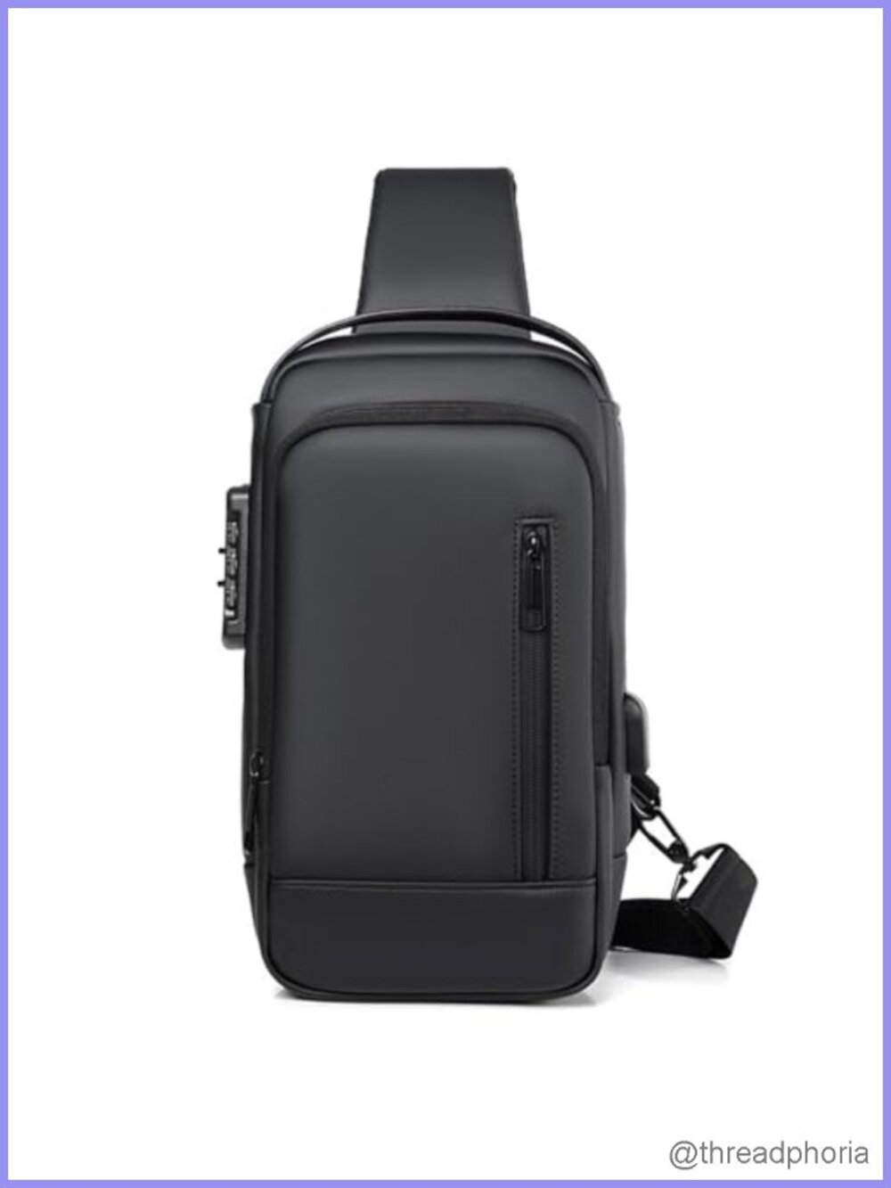 Waterproof Travel Sling Bag Crossbody with Combination Lock Anti-Theft PU